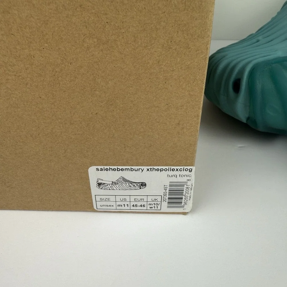 Salehe Bembury x‎ Crocs Pollex Clog Tide Turquoise Tonic Size 11 Men w Box
